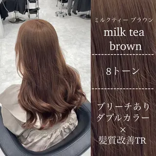 カラー 🤍ブリーチなし ブラウンhimi🤍のヘアスタイル