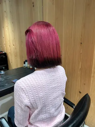 ミディアム カラー スキバサミを使わない カット🌼唯🌼のヘアスタイル