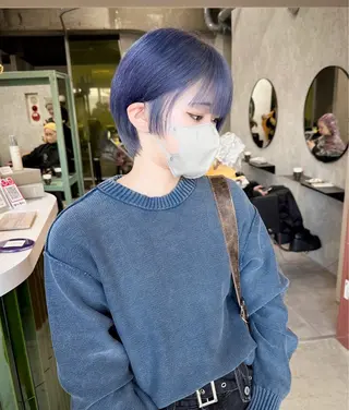 ショート カラー 💚ブリーチカラー 指名🥇💚ユウスケのヘアスタイル