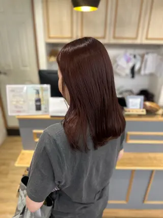 セミロング カラー パーマ ヘアアレンジ メンズ キッズ 骨格レイヤーカット 🌿美髪縮毛矯正のヘアスタイル