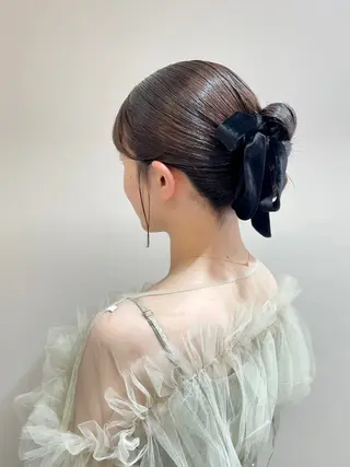 セミロング ヘアアレンジ Riru🩵縮毛矯正 リピーター多数✨🩵のヘアスタイル