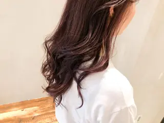 ミディアム カラー パーマ ヘアアレンジ 顔周りカット・相談 レイヤーも◎しずくのヘアスタイル
