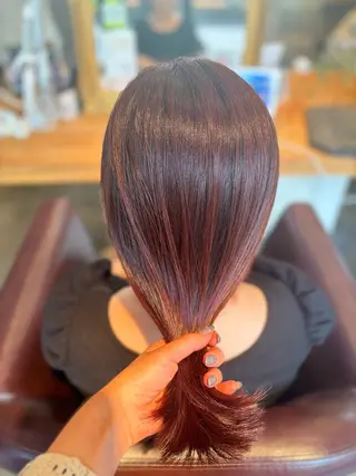 セミロング カラー 髪質改善カラー ベージュ🤎YUMEのヘアスタイル