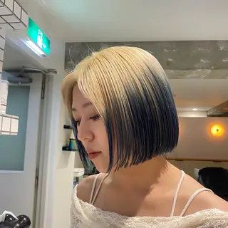 ミディアム カラー ナホ/ハイトーン/ ブリーチ/ヘッドスパのヘアスタイル