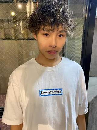 ショート カラー パーマ メンズ 💈メンズ短髪特化 ✂︎伊藤大輝💈のヘアスタイル