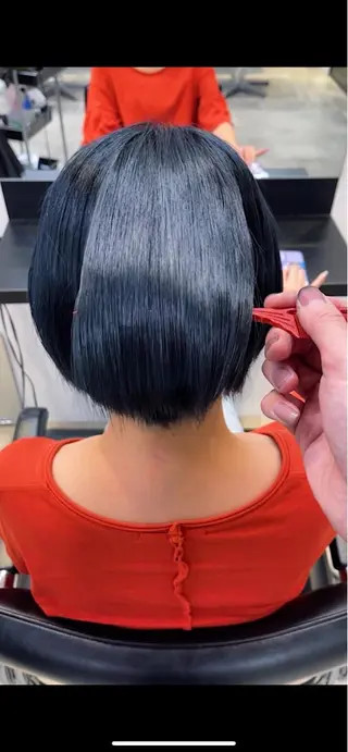 ショート け んブリーチ縮毛矯正のヘアスタイル