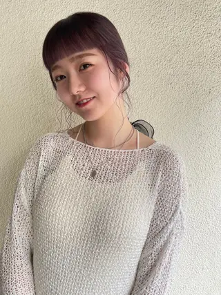 ロング カラー ヘアアレンジ 髙塚碧🇰🇷 韓国ヘア🎗️のヘアスタイル