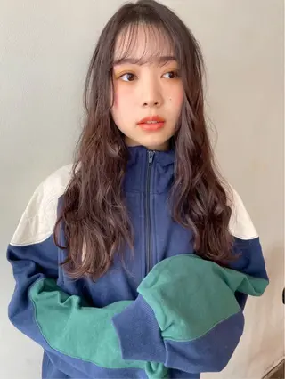 ロング カラー 縮毛矯正/髪質改善 riwaのヘアスタイル