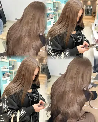 ロング カラー 韓国風ハッシュカット 似合わせレイヤー池袋のヘアスタイル