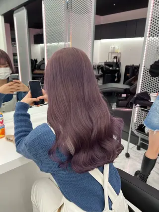 セミロング カラー 💖似合わせカラー レイヤー💖縮毛矯正のヘアスタイル