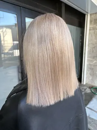 セミロング カラー パーマ ハイトーン/韓国風/ 艶髪/吉祥寺のヘアスタイル