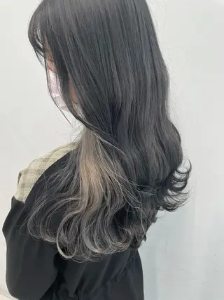 セミロング カラー ヘアアレンジ 🦄インナーカラー 🦄貫井彩花のヘアスタイル
