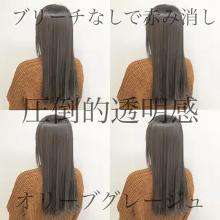 ロング カラー レイヤーカット 透明感カラーのヘアスタイル