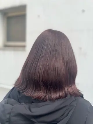 セミロング カラー saaya💙 ブリーチなしカラーのヘアスタイル