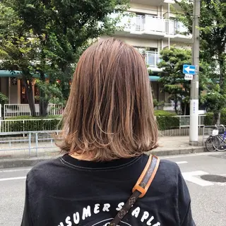 ミディアム カラー ヘアアレンジ 酸性縮毛矯正🧴韓国 レイヤー/髪質改善のヘアスタイル