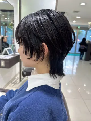 ショート レイヤー 艶々カラーのヘアスタイル