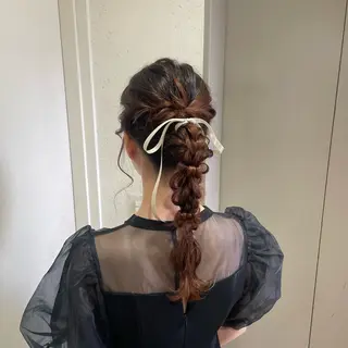 ヘアアレンジ 縮毛矯正ヘアアレンジ 🌸三輪知優🌸のヘアスタイル