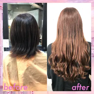 ロング カラー パーマ ヘアアレンジ アイブロウ 八巻 晴香のヘアスタイル