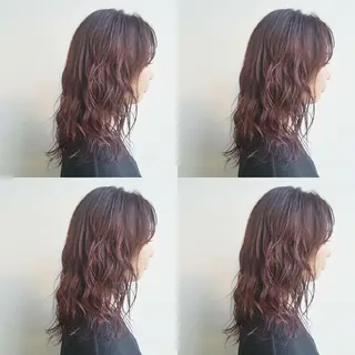 ミディアム パーマ ヘアアレンジ カラー iplus まつげ、眉毛、耳つぼのマツエク・マツパデザイン