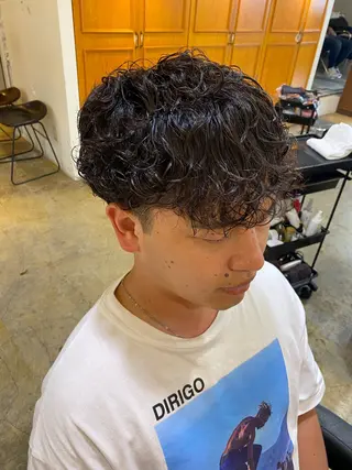 ショート パーマ メンズ レイヤーボブ/ 艶カラー/サナ🌼のヘアスタイル