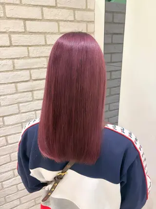 ロング カラー 髪質改善ストレート インナーカラーハズキのヘアスタイル