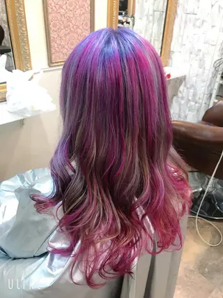 ロング カラー 岩谷/ブリーチ 🪽透明感カラーのヘアスタイル
