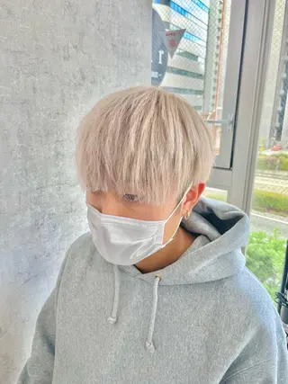 ショート カラー パーマ ヘアアレンジ メンズ キッズ ネイル マツエク・マツパ アイブロウ エビスザキレン／メン ズ／心斎橋🌳のヘアスタイル