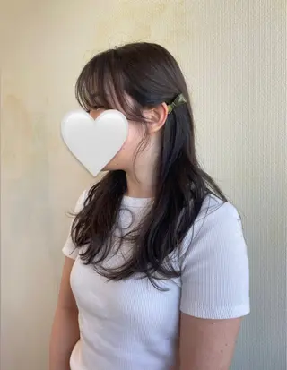 ロング カラー 🍋透け感カラー🍃 オリーブ🍐Kahoのヘアスタイル