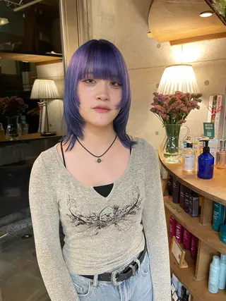 ミディアム カラー 🌱ぱっつとボブカ ット🌱/Ryotaのヘアスタイル