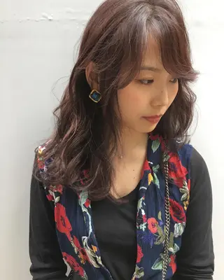 セミロング カラー レイヤーカット BLend 渋谷のヘアスタイル