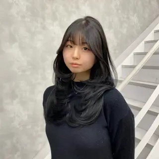 ロング カラー レイヤー/艶カラー /韓国ヘア/高松のヘアスタイル