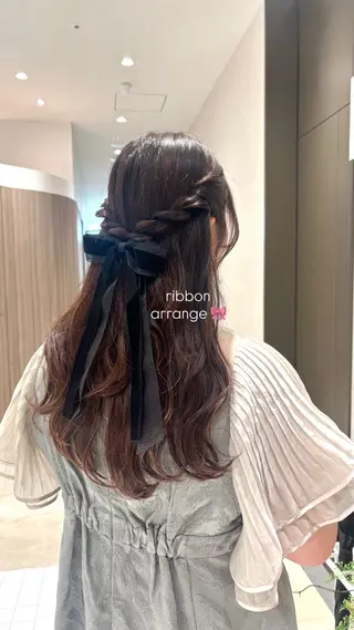 ロング カラー ヘアアレンジ 久力琴音''透明感 カラー''アレンジのヘアスタイル