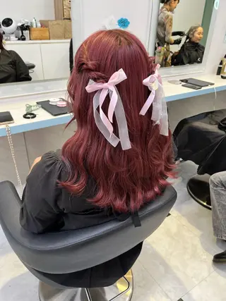 セミロング カラー ヘアアレンジ 愛されカラー🩷 はるなのヘアスタイル