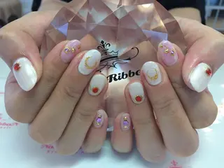 ネイル ネイルリボン 受付スタッフのネイルデザイン