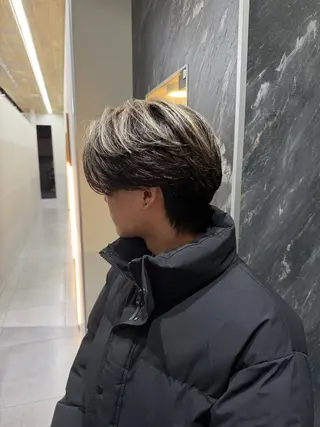 ミディアム カラー パーマ メンズ 💈原宿指名No.1 センターパート💈のヘアスタイル