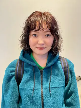 ミディアム カラー パーマ 🎀レイヤー/パーマ カラー/ai🎀のヘアスタイル