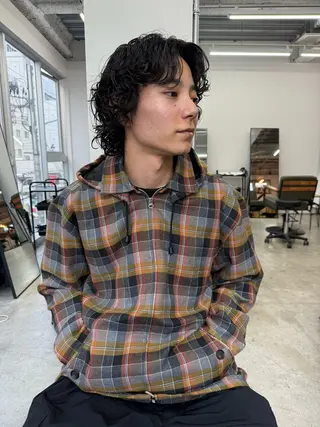 ミディアム パーマ メンズ mai/大阪心斎橋 メンズ/ハイトーンのヘアスタイル