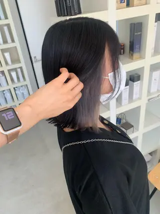 ミディアム カラー 長山 茉白のヘアスタイル