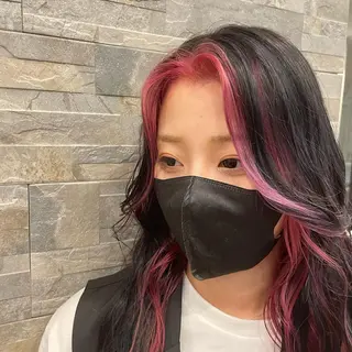 ロング カラー 梅田美容室/ ウルフカットのヘアスタイル