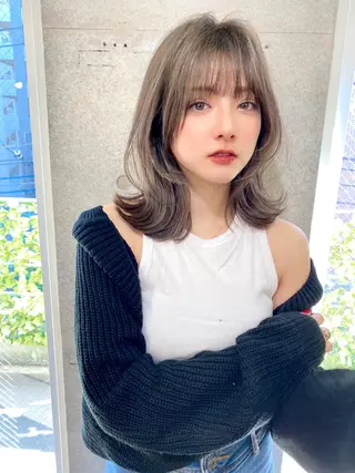 ミディアム カラー 似合わせレイヤー 🇰🇷荒木洋文のヘアスタイル