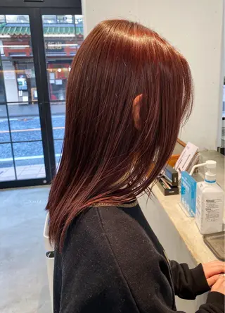 セミロング カラー 陶山 直樹のヘアスタイル