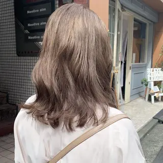ミディアム カラー ヘアアレンジ 🫧透明感カラー/ ボブ/小笠原汐海🪽のヘアスタイル