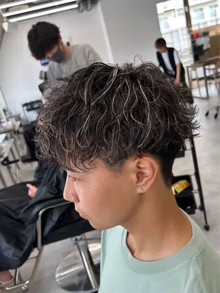 ショート カラー パーマ メンズ メンズパーマ/新潟/ 万代／田崎亮🌟のヘアスタイル