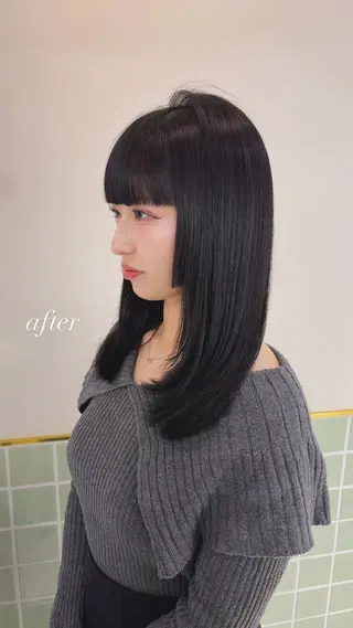 ミディアム カラー ヘアアレンジ 二ヶ月綺麗なデザイン カット/星野六三四のヘアスタイル