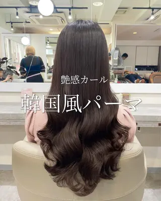 ロング 韓国風パーマ/ヘア セット/店長みづきのヘアスタイル