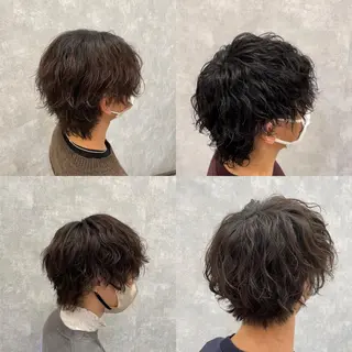 ショート パーマ メンズ YUTA短髪特化 フェザーパーマのヘアスタイル