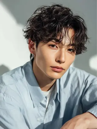 ショート カラー パーマ メンズ 青野 有雅のヘアスタイル