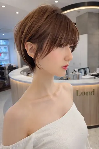 ショート カラー 🌟透明感カラー× 小顔カット いっせいのヘアスタイル