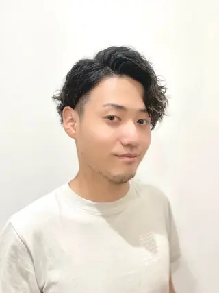 ミディアム パーマ 博多メンズサロン 田中のヘアスタイル