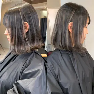 ミディアム カラー YUSUKE レイヤーカットカラーのヘアスタイル